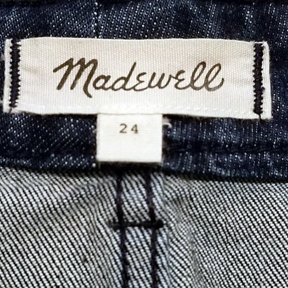 Madewell Dark Wash Zip Front A-Line Denim Blue Jean Mini Skirt 24 Womens 26.5x16 - Picture 2 of 11